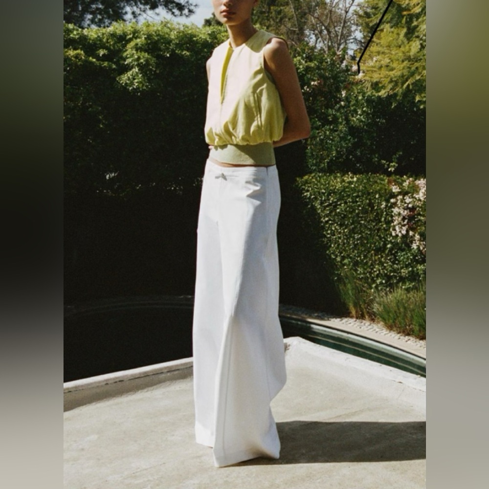 ZARA MID WAIST WIDE LEG PANTS.  Size S.  New with tag.